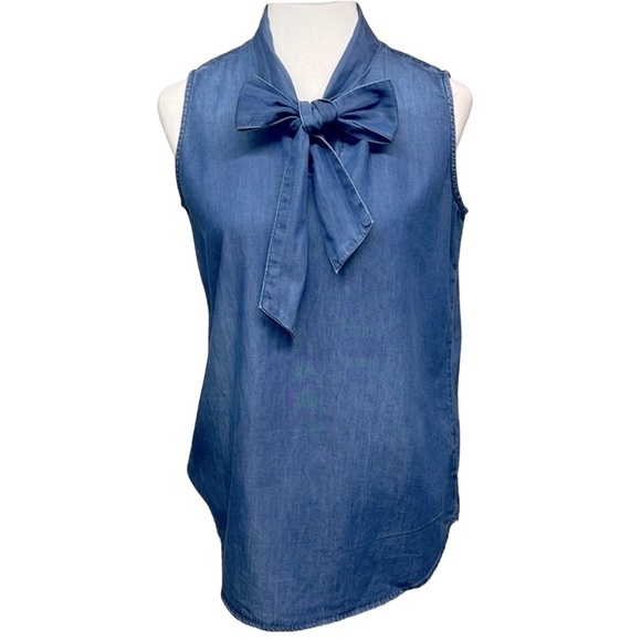 Kenneth Cole Reaction Denim Color Blouse - Picture 2 of 7